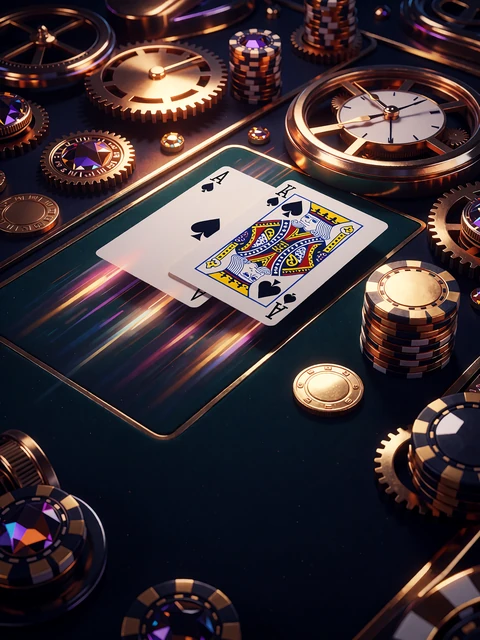 As i kr&oacute;l sunące po zielonym suknie obok stosu żeton&oacute;w - szybka gra live Speed Blackjack w Goldbet